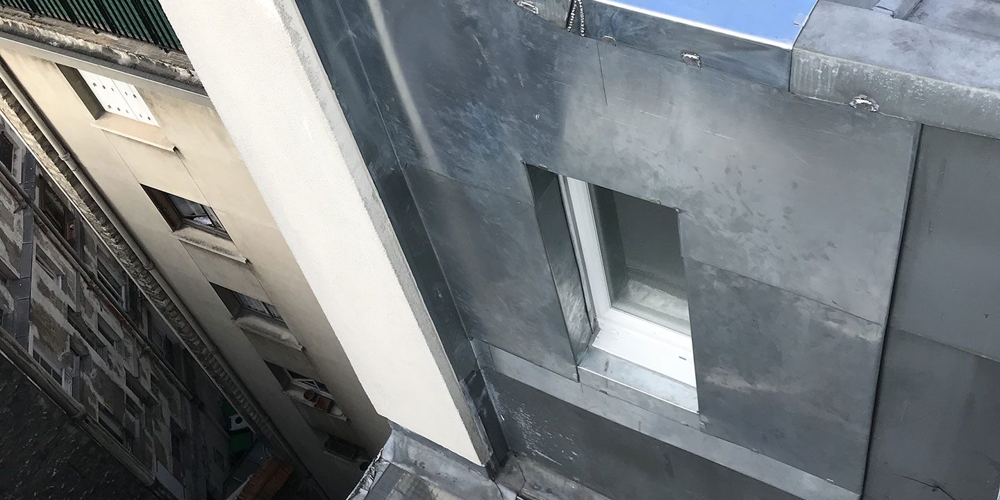 travaux de zinguerie fait sur corde